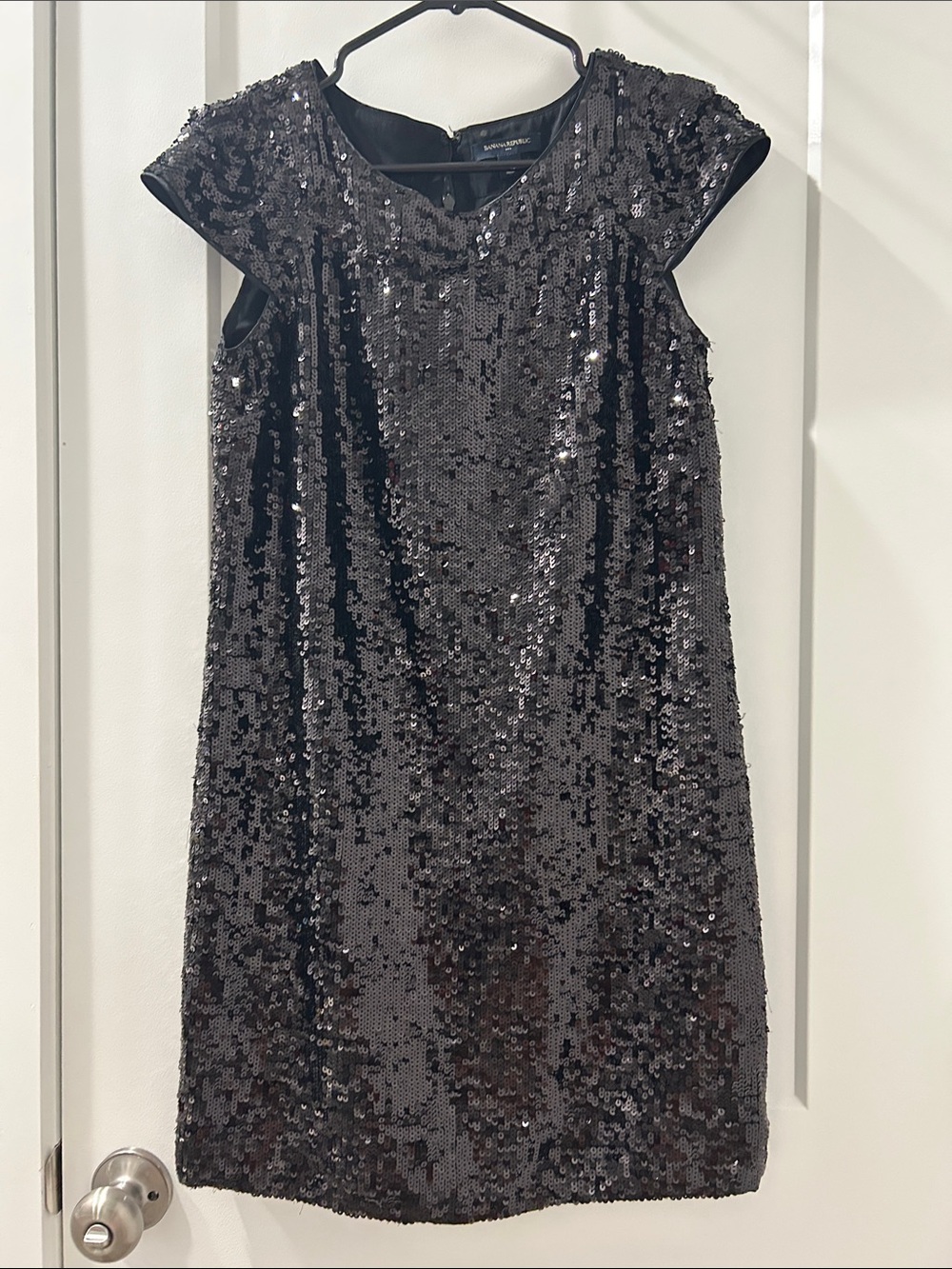 Banana Republic Black Sequin Shift Dress